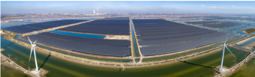 图为华能潍坊滨海风力发电项目、寿光兴鸿20万千瓦光伏电站项目。摄影：潘燕