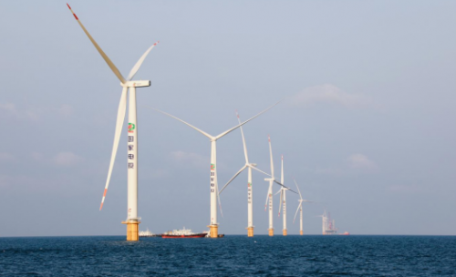 图为国家电投山东半岛南3号海上风电项目。供图：山东省能源局
