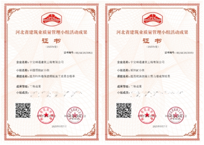 中交路建瑞通建工斩获两项省级QC成果奖项486