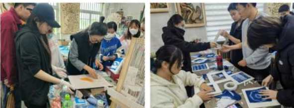 (图为编织、印染等非遗手工艺实践课)