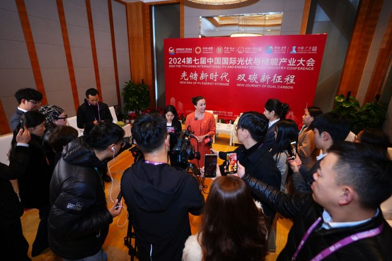 媒体团采访全球太阳能理事会首席执行官索尼娅·邓洛普