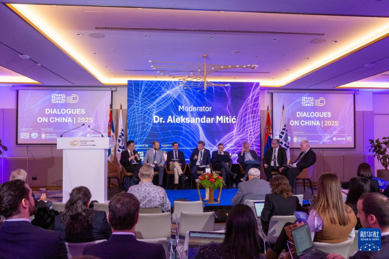 10月15日，中塞学者在塞尔维亚首都贝尔格莱德举行的第五届“对话中国”国际研讨上讨论议题。新华社记者 石中玉 摄