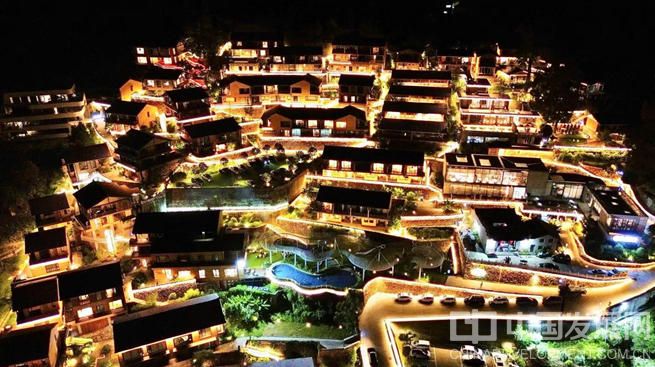 片区组团中松阳县四都阳村榔树自然村夜景