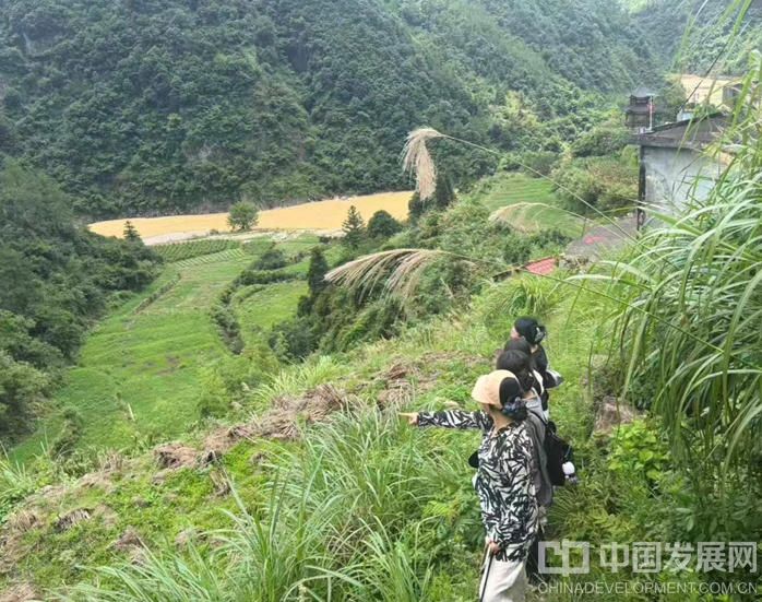 团队实地勘察横山村梯田与溪谷